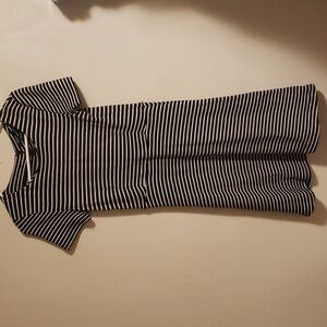 Madewell Black and White Striped Dress